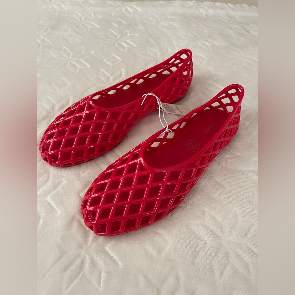 Old Navy Jelly Lattice Ballet Flats (Red)